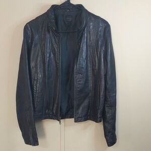 Vintage Wilsons Leather Women's Medium Black Moto Jacket Full Zip Size M